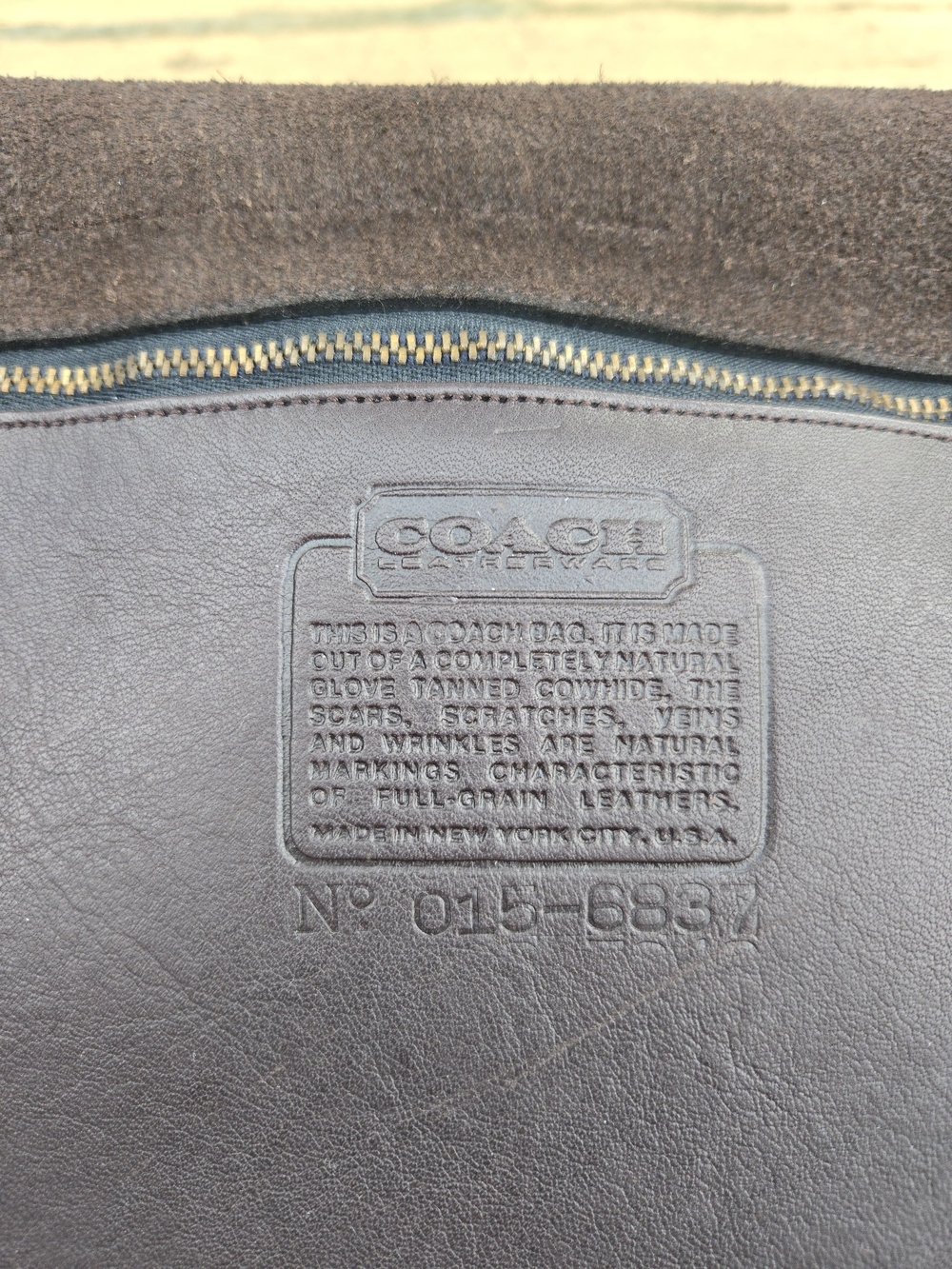 Coach Vintage Envelope Portofolio Brown Leather Style 5190 Tote Bag #6837 - Picture 6 of 8
